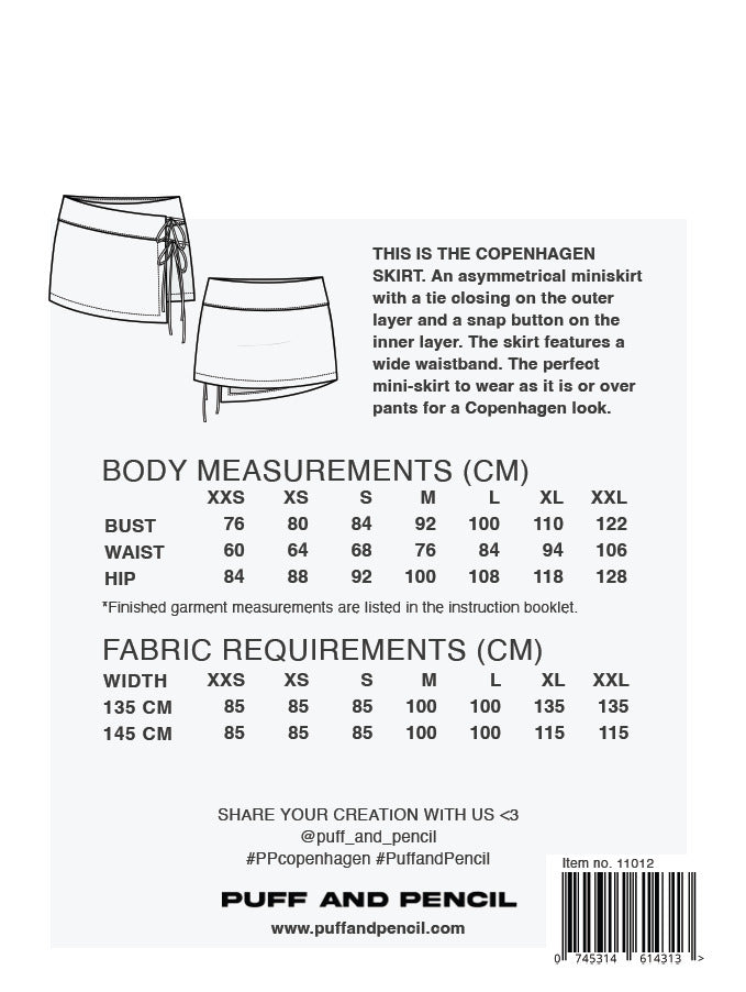 Puff and pencil copenhagen skirt pattern back