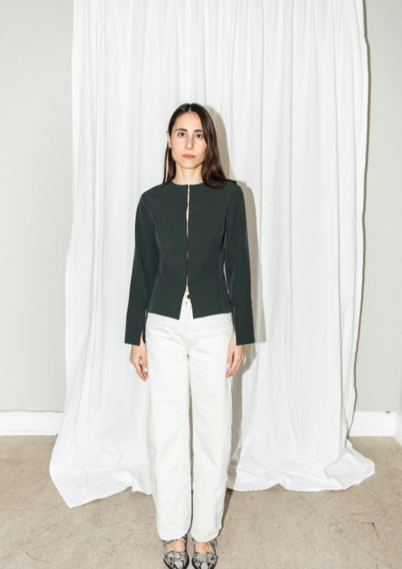 Puff pencil silhouette blouse trumpet sleeve 2