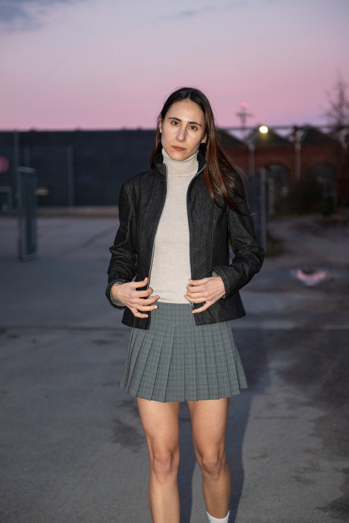 Puff pencil zip vest basic sleeves pattern 3