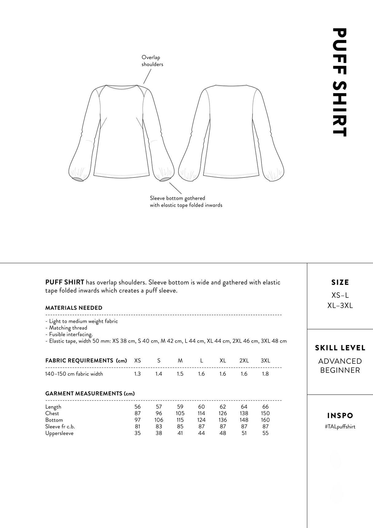 Puff Shirt Pattern By The Assembly Line Back