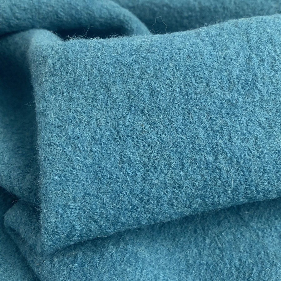 Pure Luxury Boiled Wool Aqua Boiled Wool Cloth Material Fabric Drape Close Up Fabric Photo