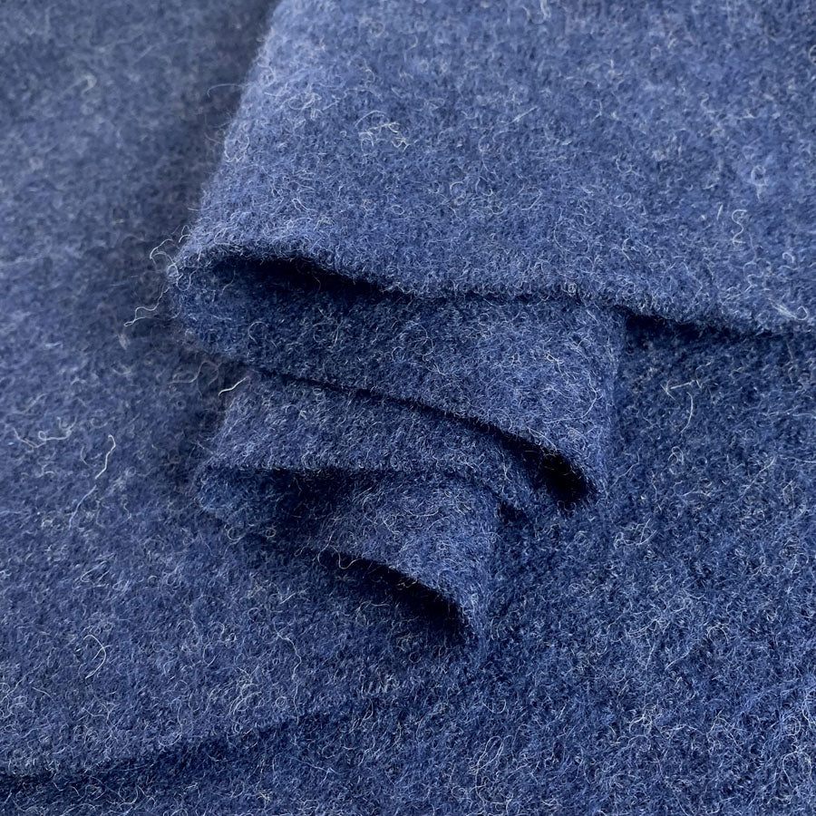 Pure Luxury Boiled Wool French Navy Boiled Wool Cloth Material Fabric Close Up Fabric Photo