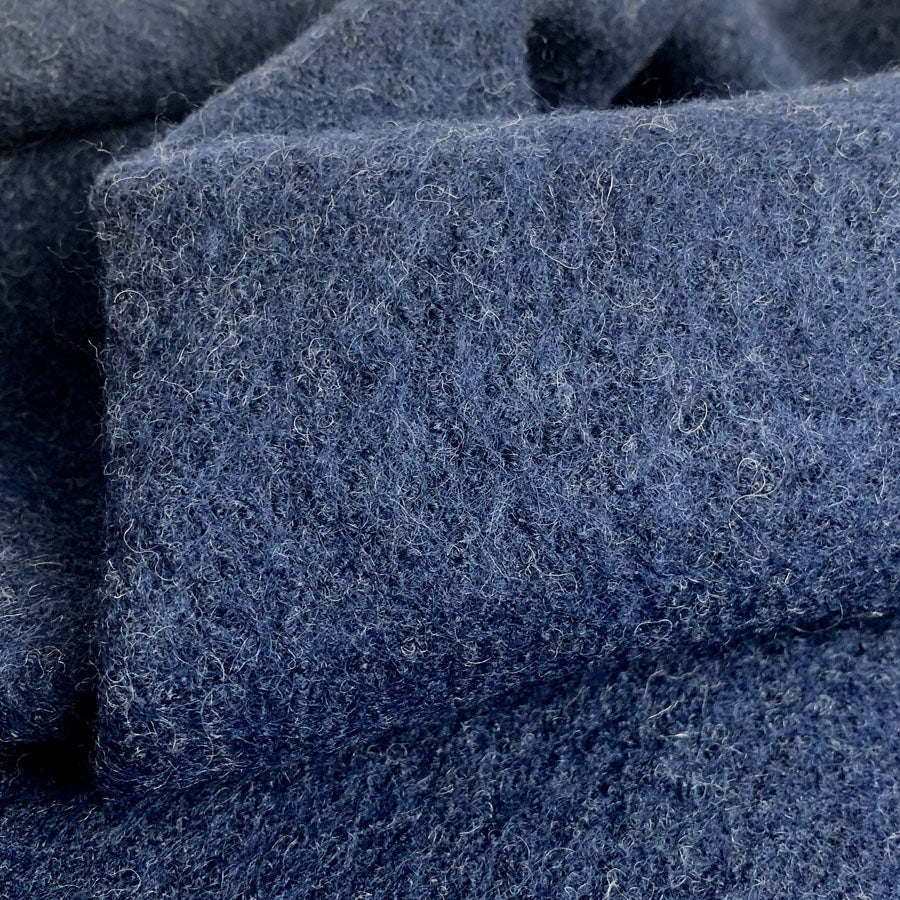 Pure Luxury Boiled Wool French Navy Boiled Wool Cloth Material Fabric Drape Close Up Fabric Photo