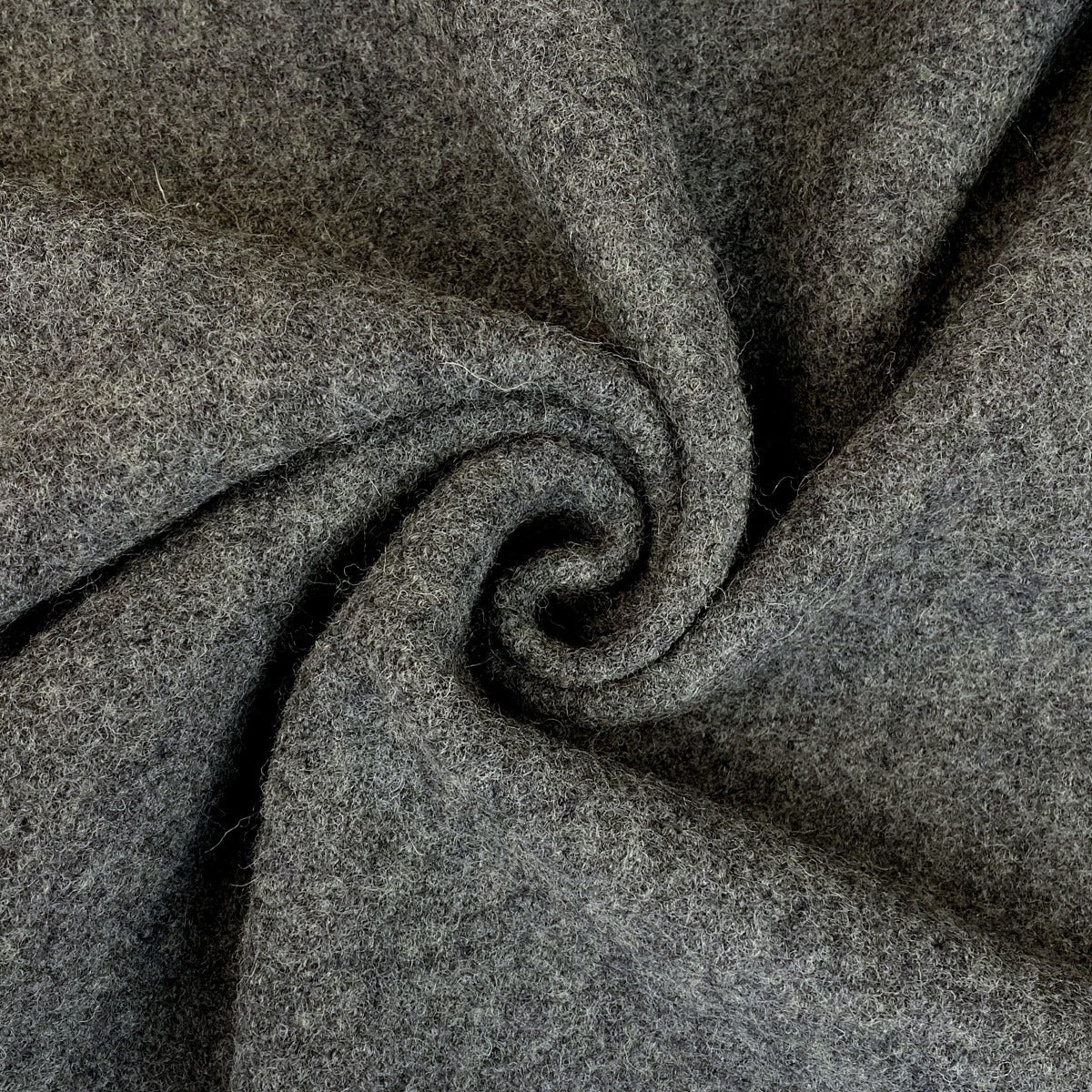 Pure Luxury Boiled Wool Metal Grey Swirl