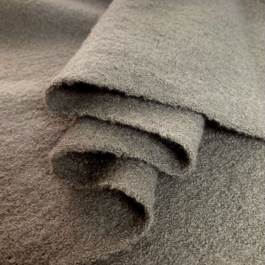 Pure Luxury Boiled Wool Taupe Boiled Wool Cloth Material Fabric Close Up Fabric Photo