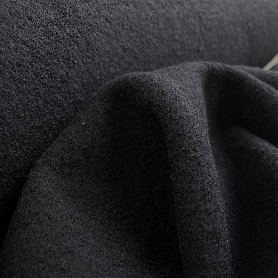 Pure Luxury Boiled Wool Dress Fabric Black