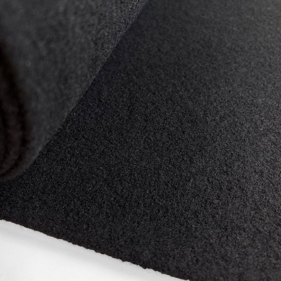 Pure Luxury Boiled Wool Dress Fabric Black Roll