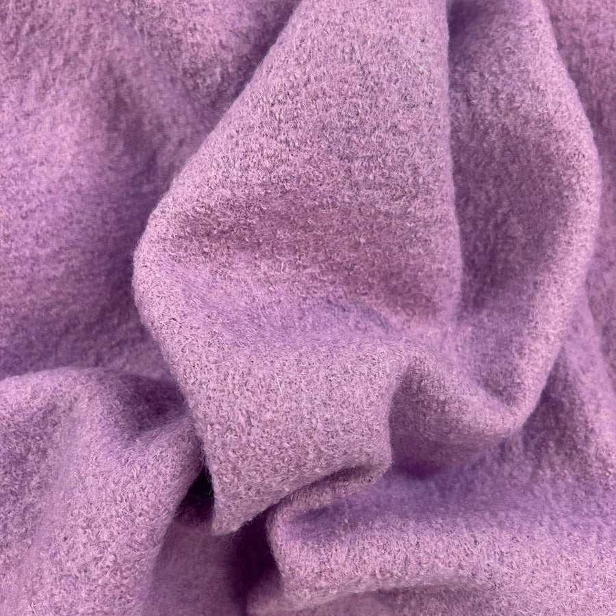 Pure Luxury Boiled Wool Fabric Lilac Pink