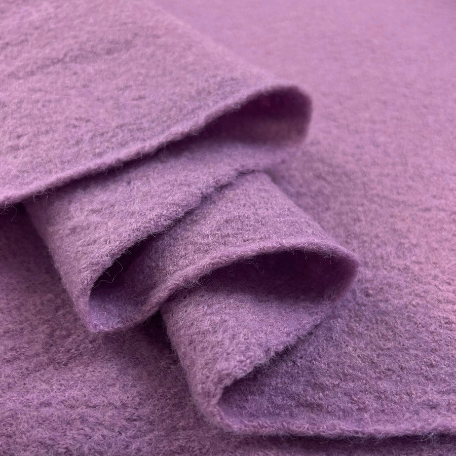 Pure Luxury Boiled Wool Fabric Lilac Pink Fold