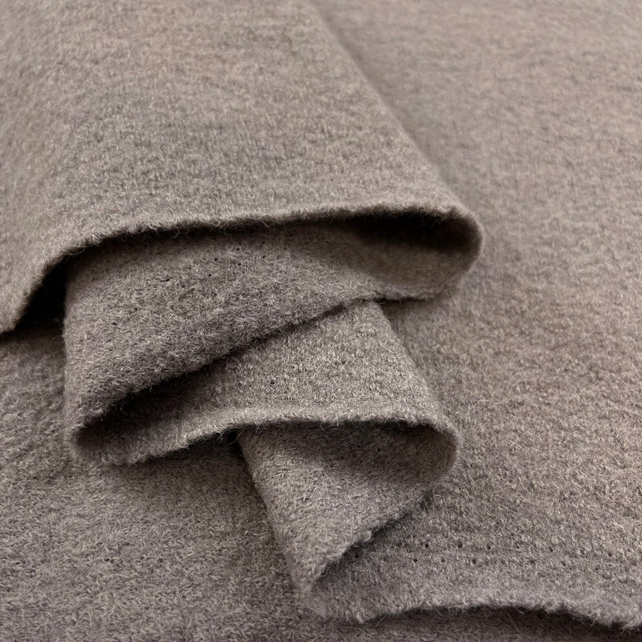 Pure Luxury Boiled Wool Fabric Taupe Fold