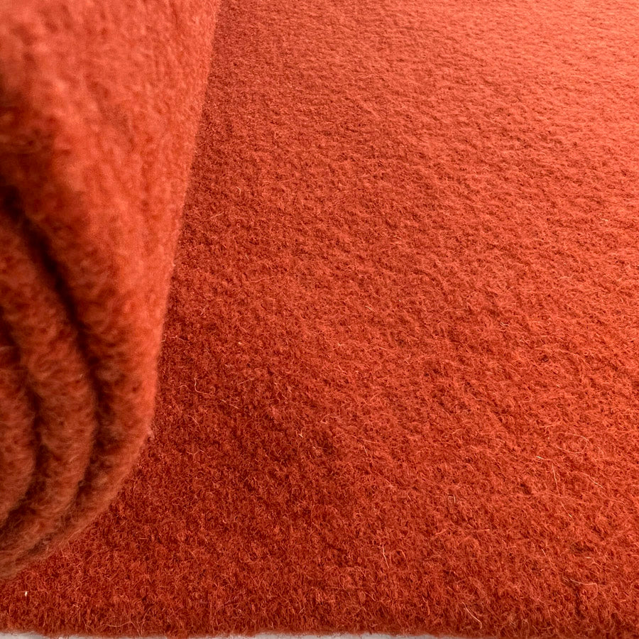 Pure Luxury Boiled Wool Pumpkin Orange Coating Fabric Roll