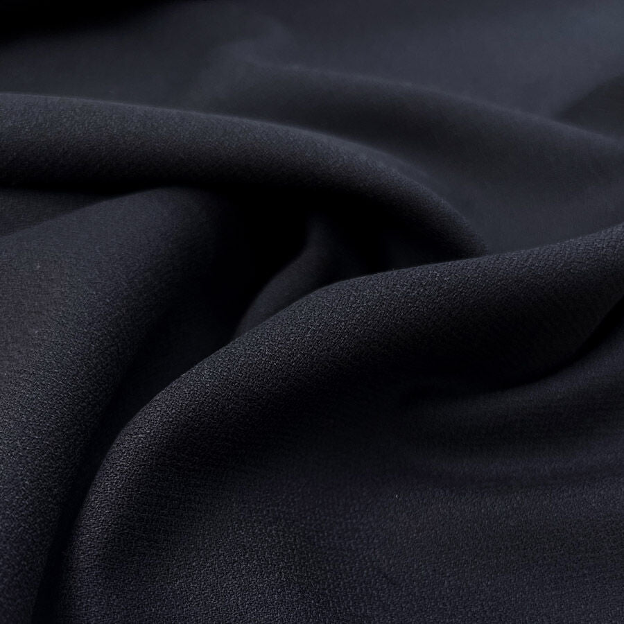Pure Wool Crepe Navy Blue Woven Dress Fabric