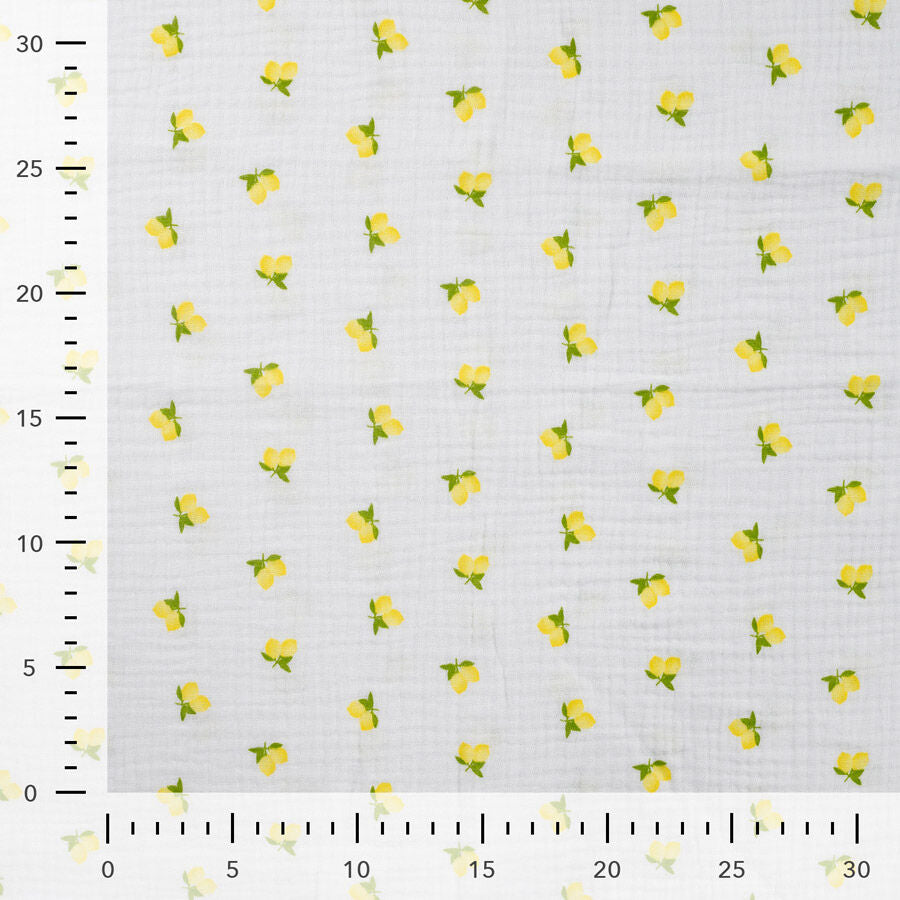 Qjutie 100% Cotton Bambino Print Dress Fabric Lemons K42032 510 Ruler