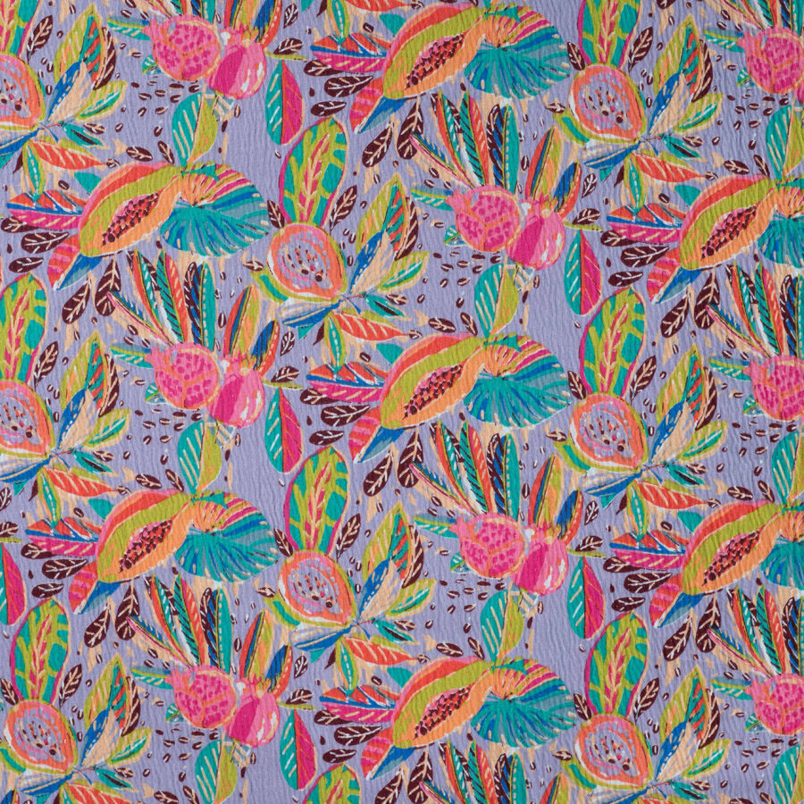 Qjutie Crinkle Cotton Polyester Elastane Jersey Fabric Multi K47061 001