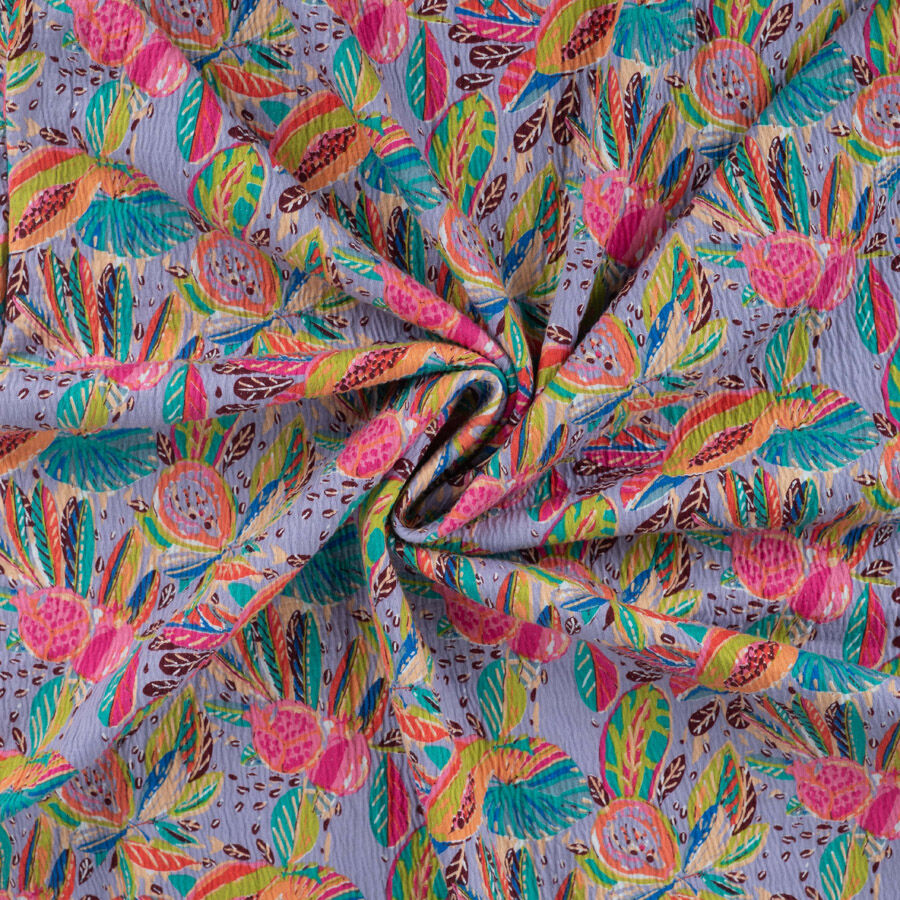 Qjutie Crinkle Cotton Polyester Elastane Jersey Fabric Multi K47061 001 Twist