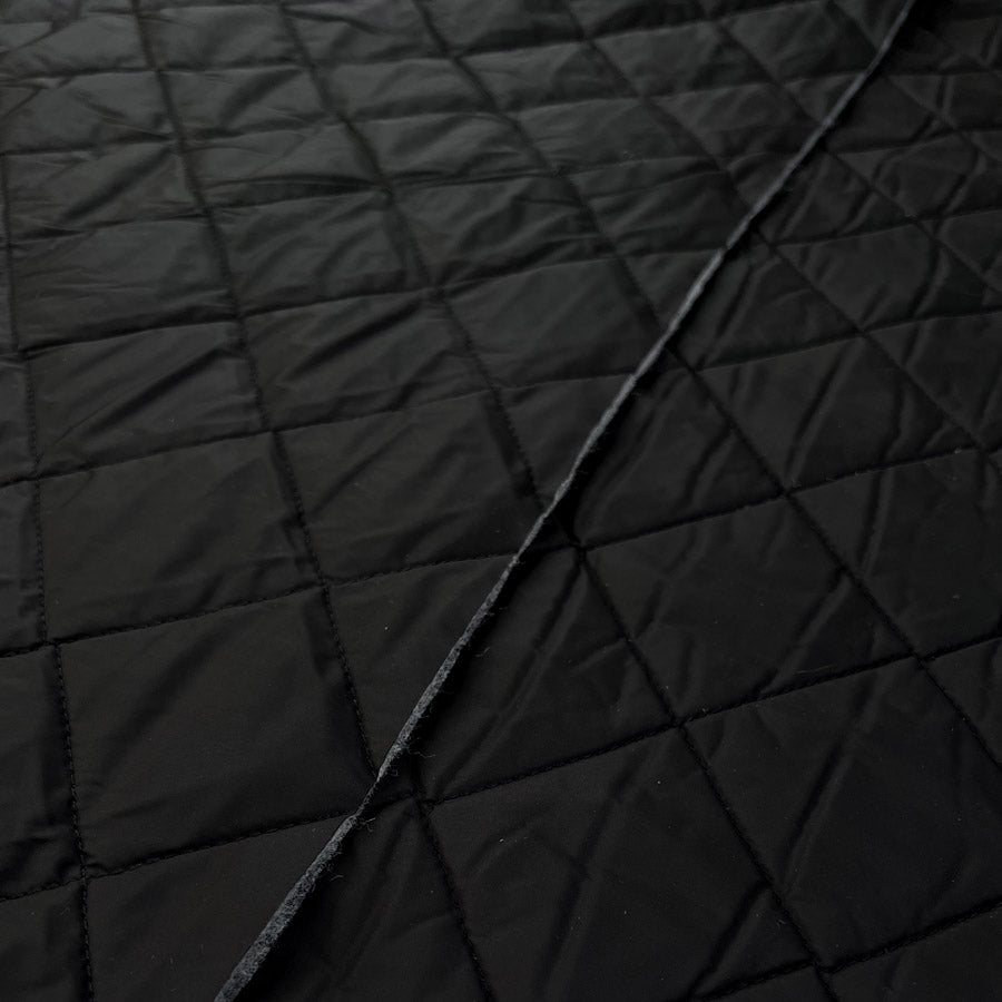 Quilted matte black water resistant nylon british wadded coating fabric cu