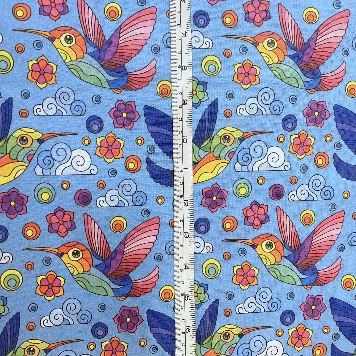 Rainbow Birds Craft Cotton Bird Blue Craft Fabric S