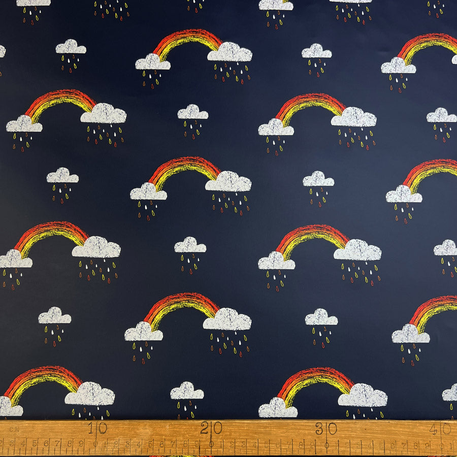 Rainbow Dreamcoat Navy Water Resistant Printed Childrens Fabric Ruler