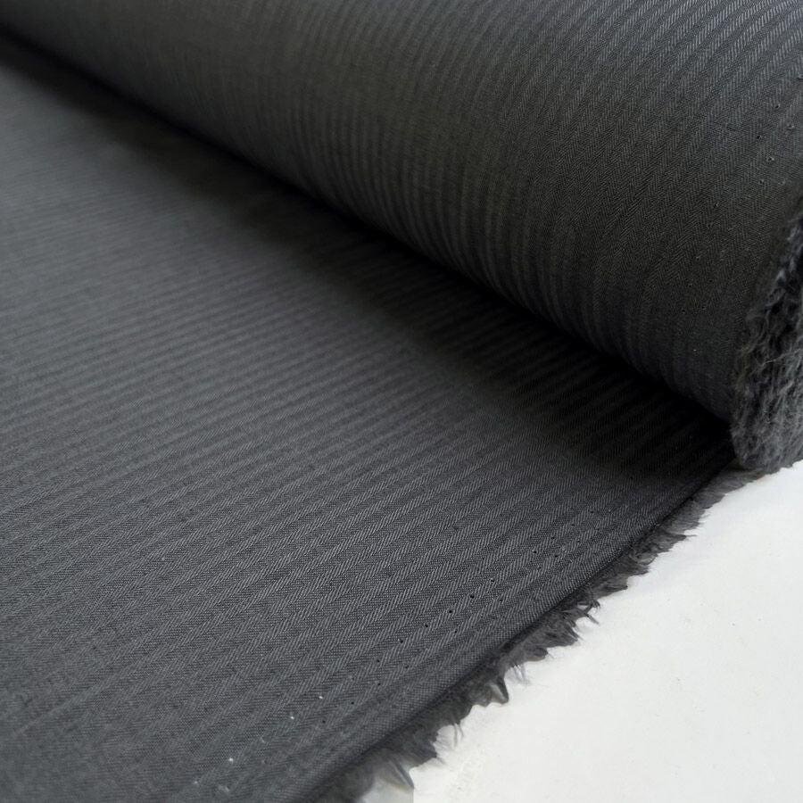 Ralphs Shirting Dark Grey Cotton Deadstock Designer Fabric Roll
