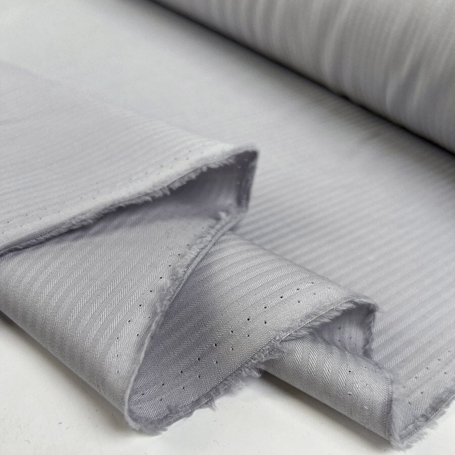 Ralphs Shirting Pale Grey Cotton Deadstock Designer Fabric Fold