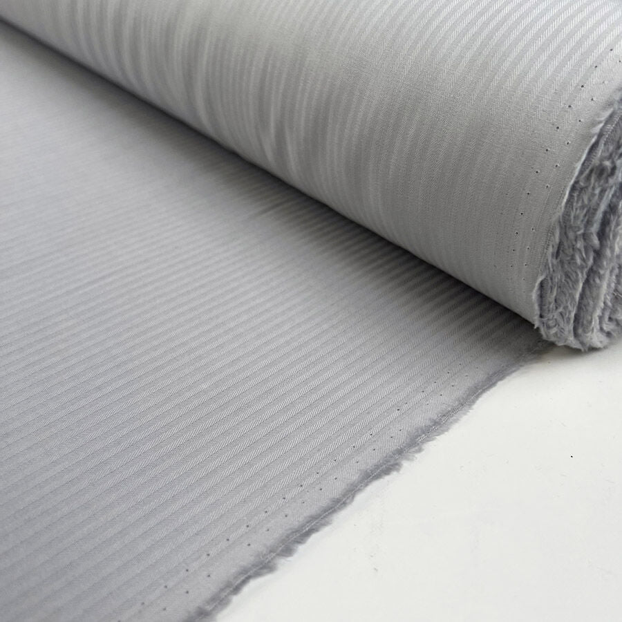 Ralphs Shirting Pale Grey Cotton Deadstock Designer Fabric Roll