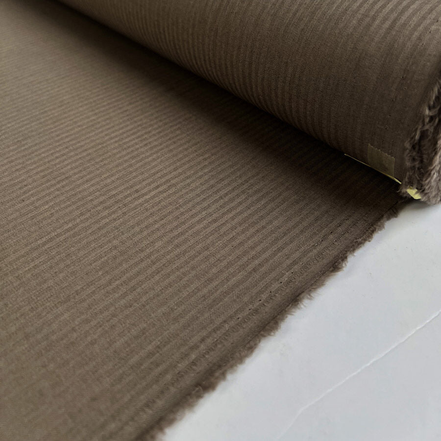 Ralphs Shirting Taupe Brown Cotton Deadstock Designer Fabric Roll