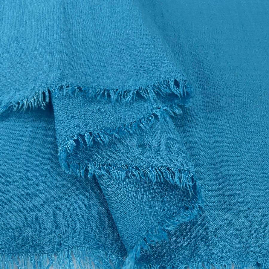 Raye Turquoise Fine Polyester Linen Look Dress Fabric Fold