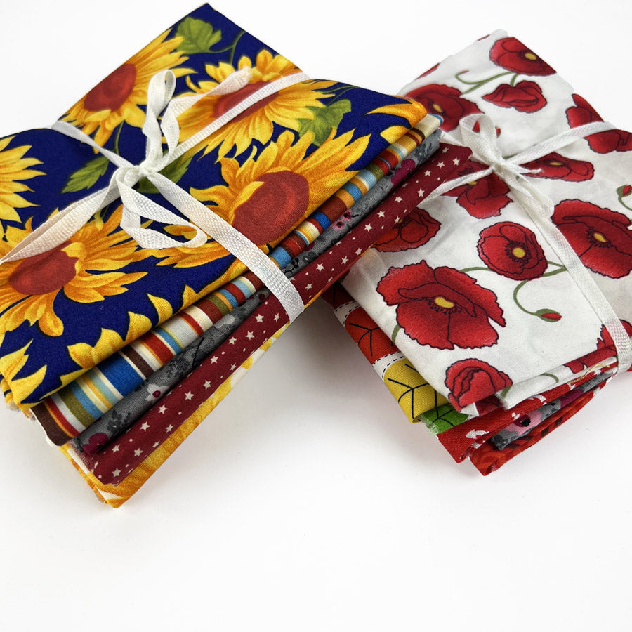 Red Yellow Fat Quarter Craft Cotton Bundle