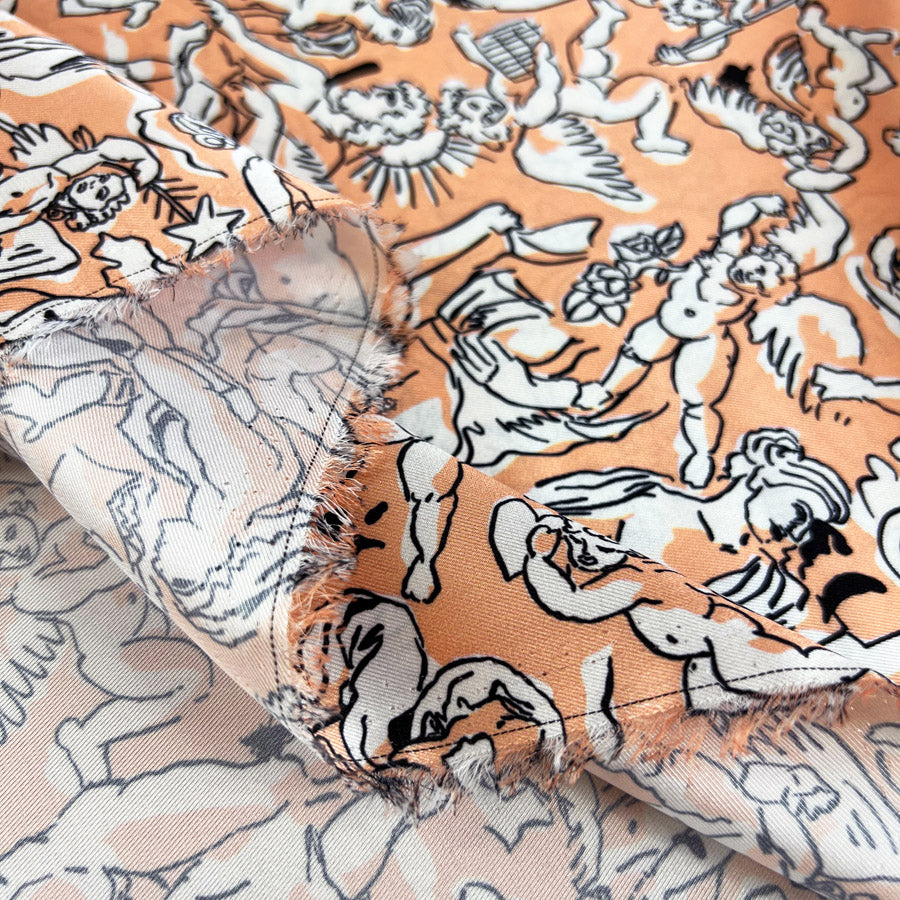 Renaissance Peach Polyester Printed Lining Fabric Fold Eeaf6C9F 5B8D 466D Ac08 294Bee458103