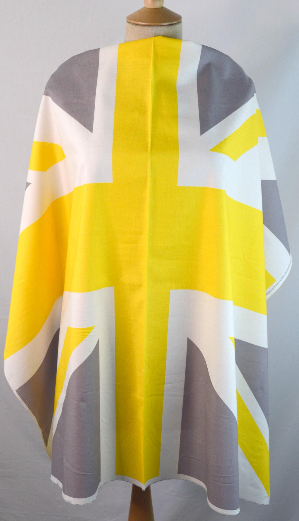 Riley Blake Union Jack Flag Yellow Grey White Cotton Dress Fabric M