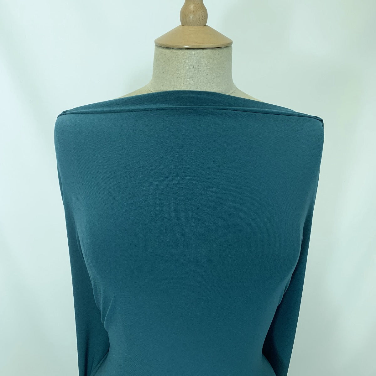 Ritual Teal Jade Colour Ity Jersey Fabric John Kaldor Neck