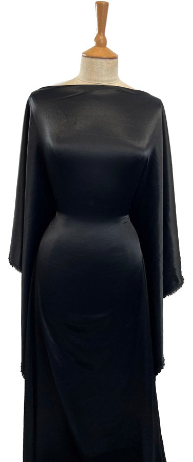Rude Not Too Black Stretch Satin Back Crepe Dressmaking Fabric Mannequin