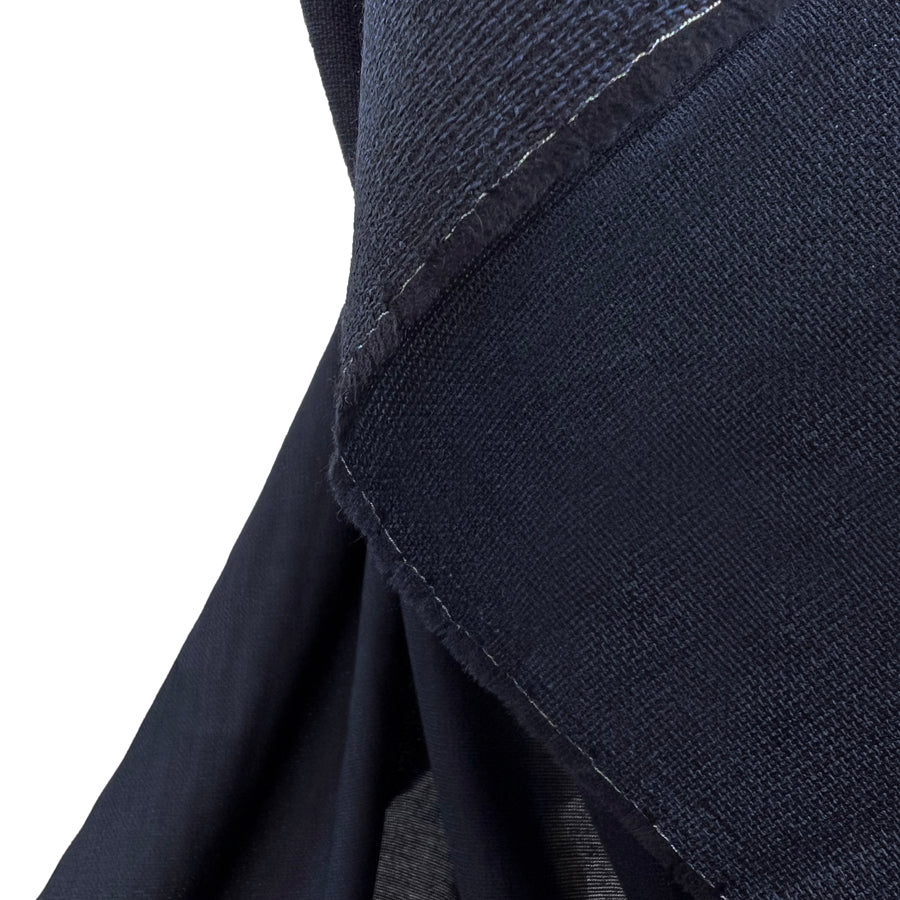 Sackcloth And Ashes Navy Wool Lightweight Suiting Fabric Drape