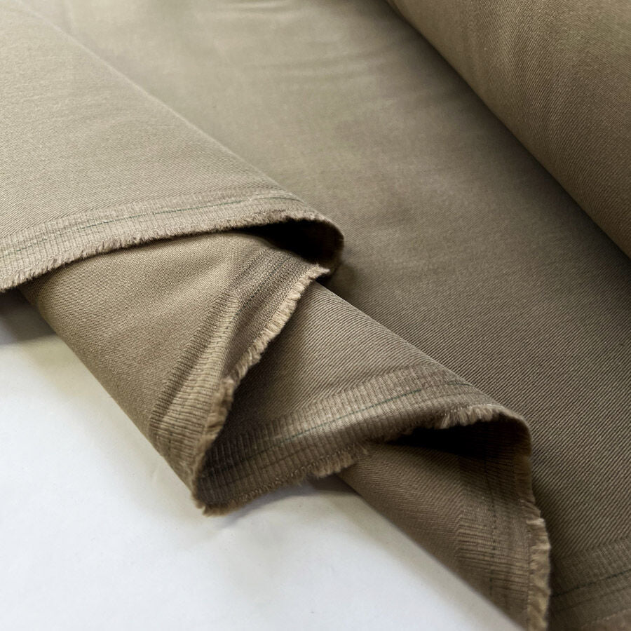Sands Of Time Cotton Twill Woven Beige Khaki Trouser Fabric Fold