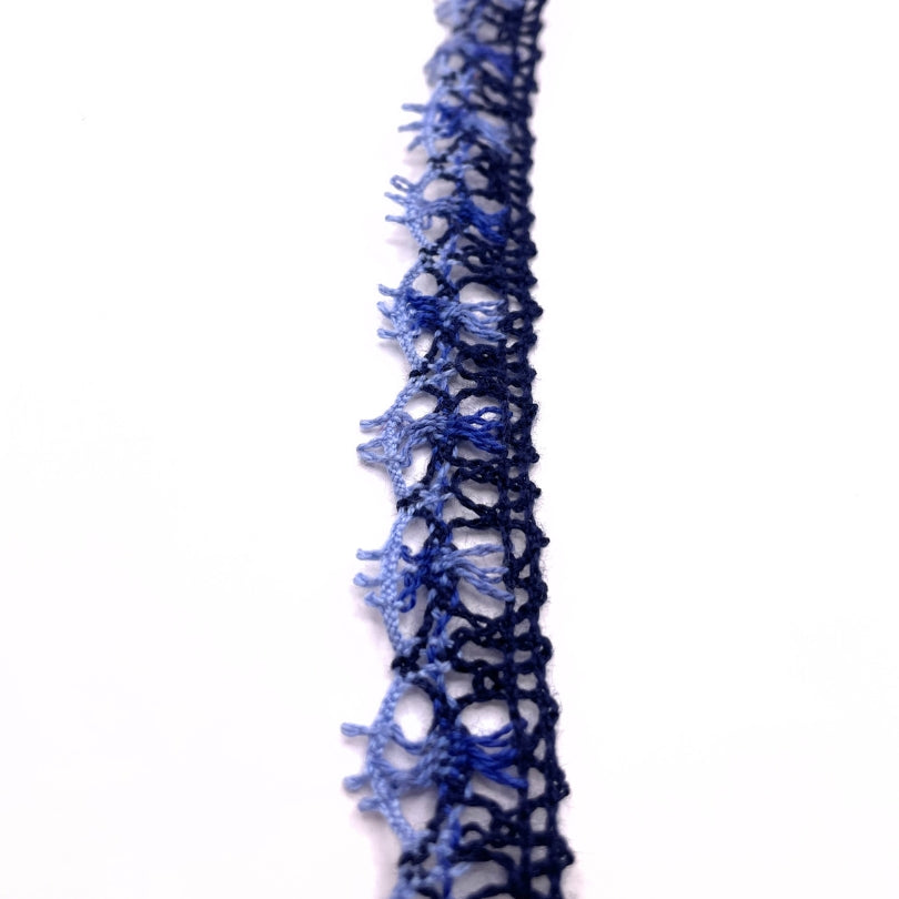 Scallop crochet lace trim blue cu