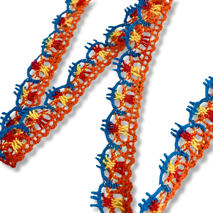 Picture of 15mm French Cotton Trim | Scallop Crochet Lace - Multicoloured – Croft Mill