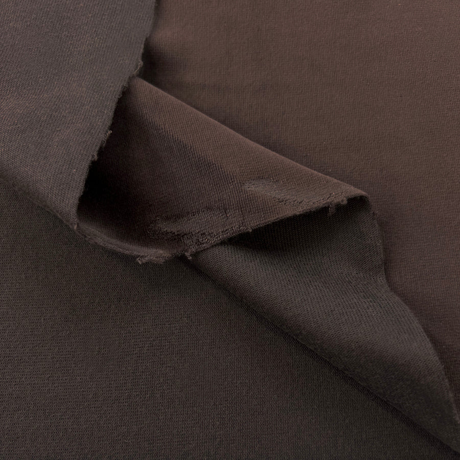 Serena Brown Cotton Polyester Knitted In Austria Fleece Fabric Fold