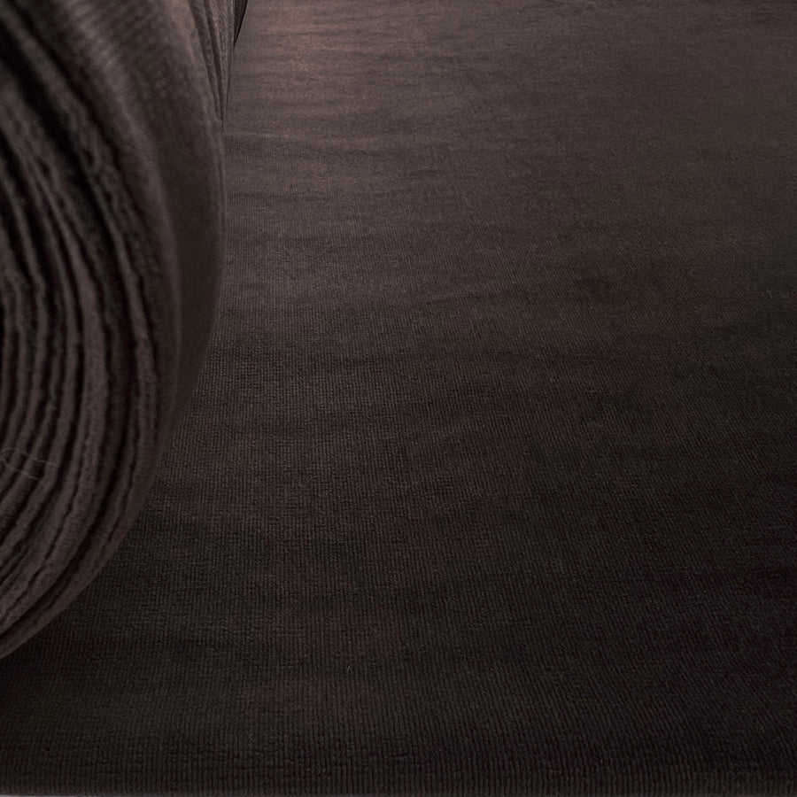 Serena Brown Cotton Polyester Knitted In Austria Fleece Fabric Roll