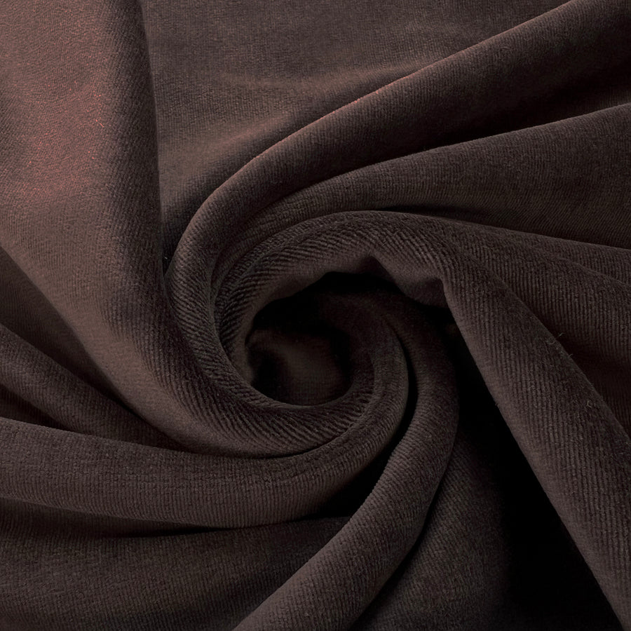 Serena Brown Cotton Polyester Knitted In Austria Fleece Fabric Twirl