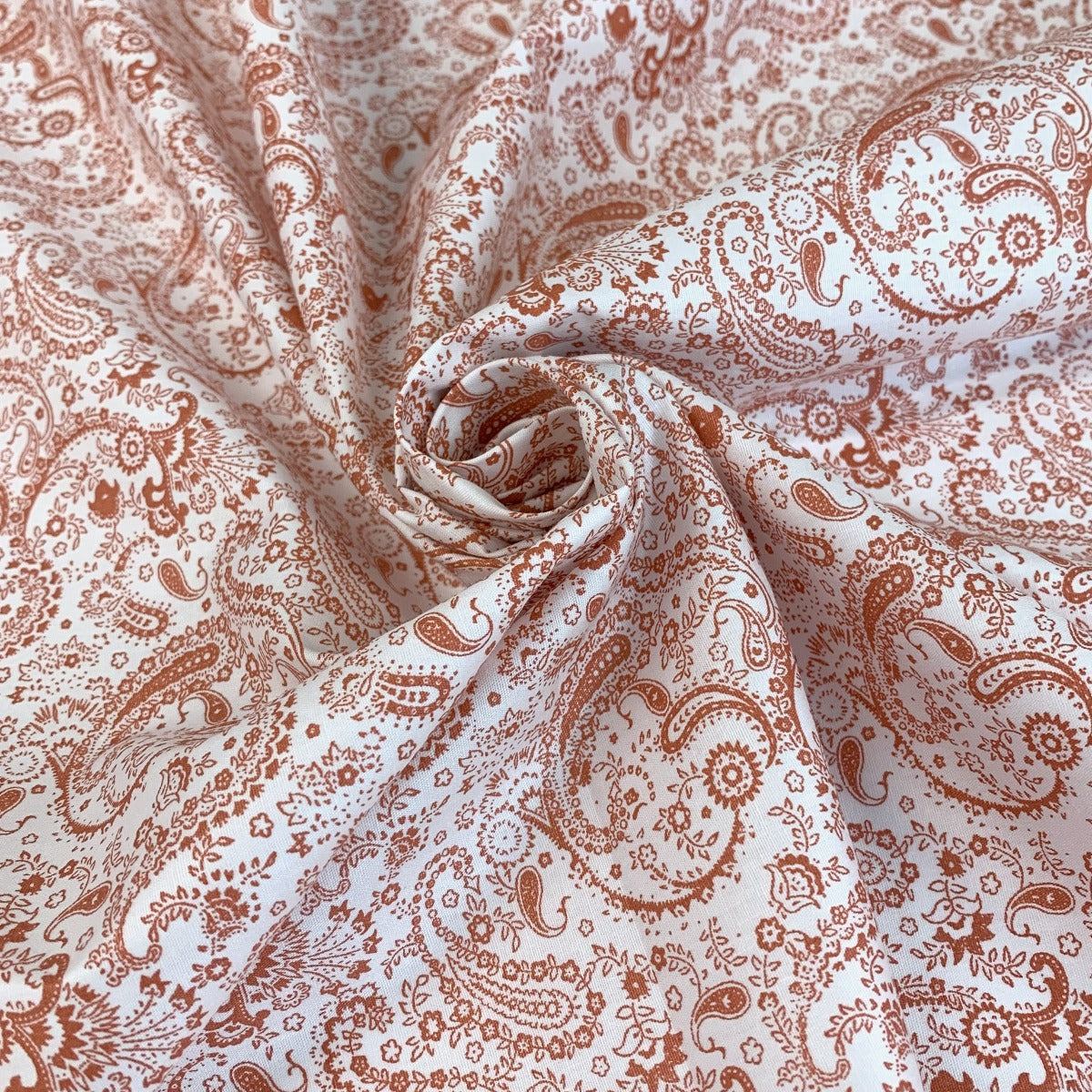 Sewing Room Henna Art Orange Cotton Fabric Cu