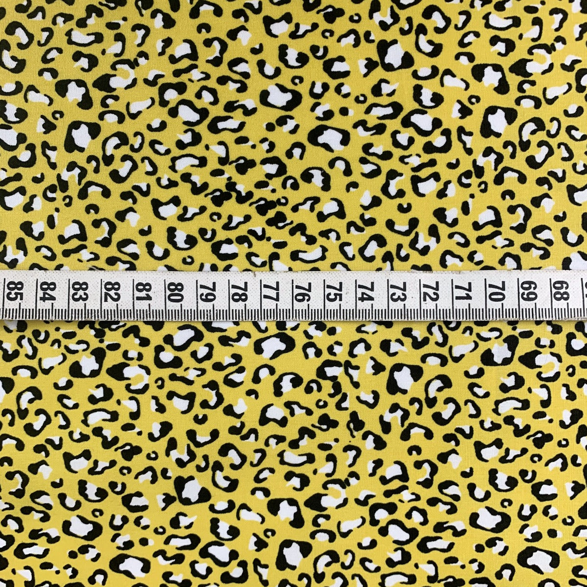 Sewing Room Mars Yellow Plain Dyed Cotton Poplin Cheetah Leopard Scale 2