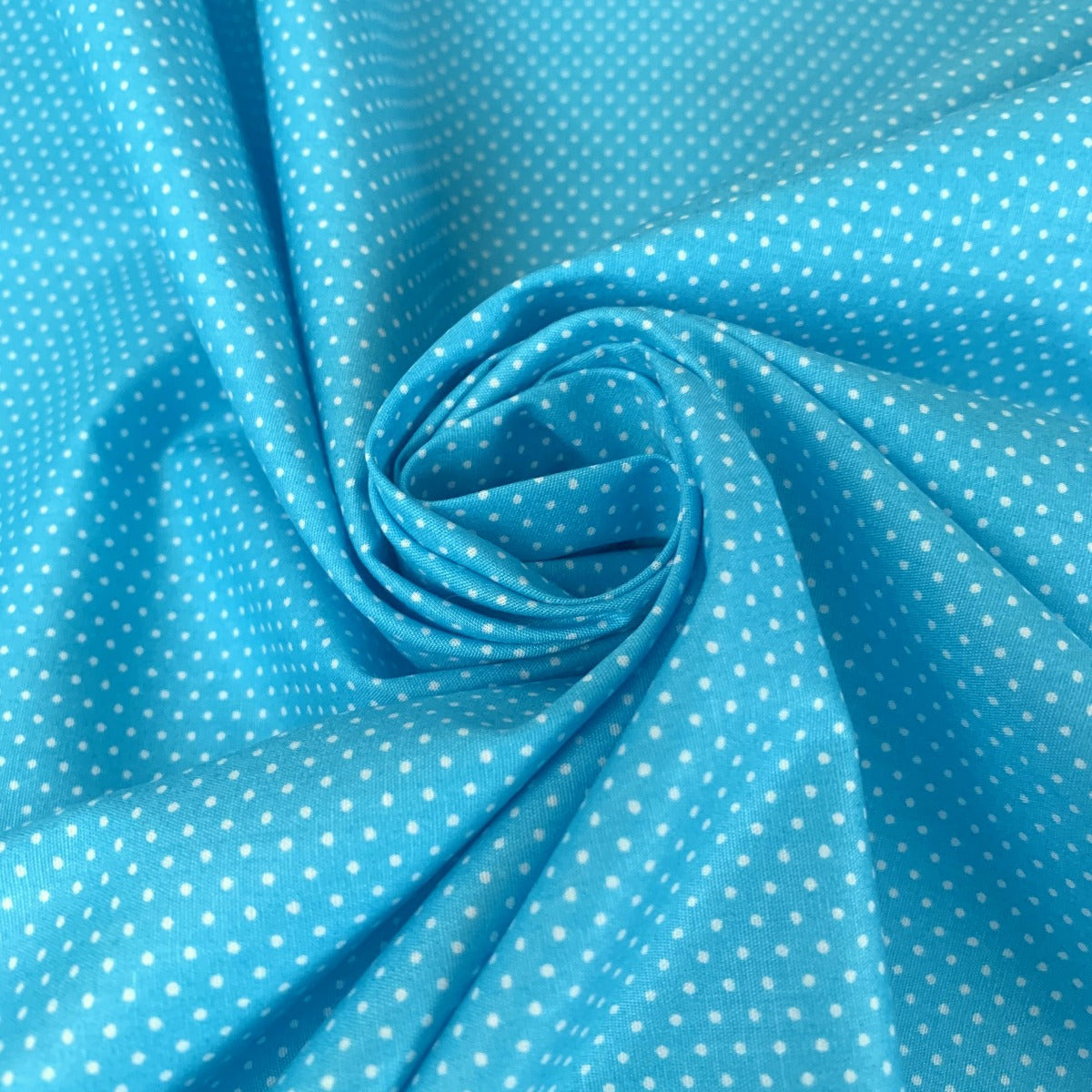 Sewing Room Mirco Dot Turquoise Cotton Fabric Cud