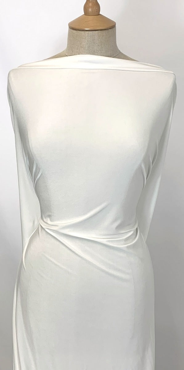 Sheen White Stretchy Knitted Jersey White Dress Lining Dress
