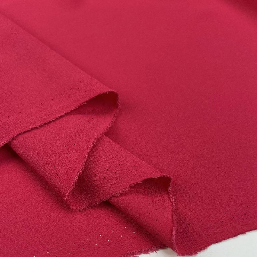 Silk Plus Cerise Pink Acetate Italian Lightweight Plain Woven Dress Fabric Fold