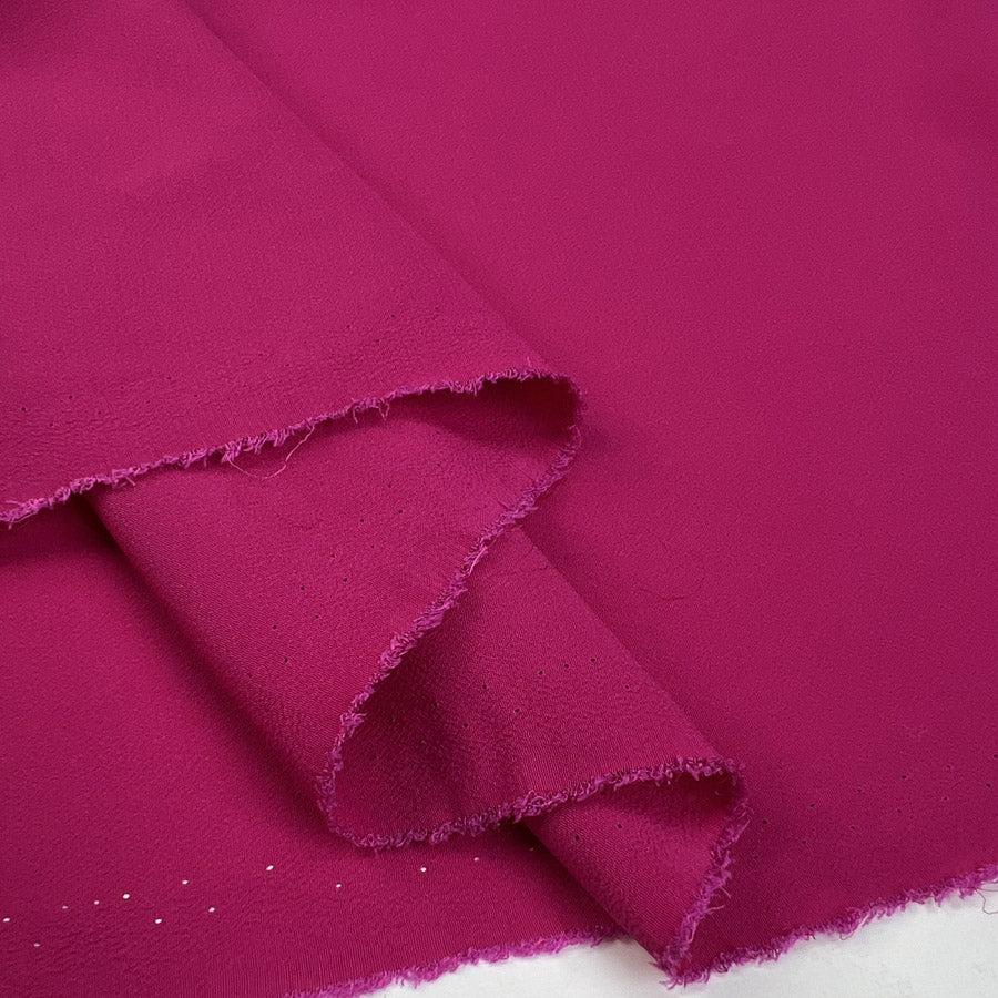 Silk Plus Fuchsia Pink Acetate Italian Lightweight Plain Woven Dress Fabric Fold
