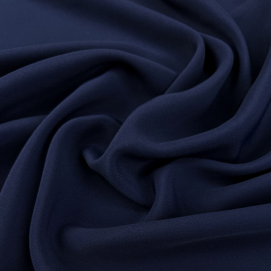 Silk Plus Navy Blue Acetate Italian Lightweight Plain Woven Dress Fabric