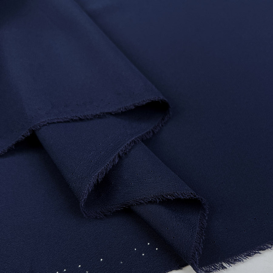 Silk Plus Navy Blue Acetate Italian Lightweight Plain Woven Dress Fabric Fold