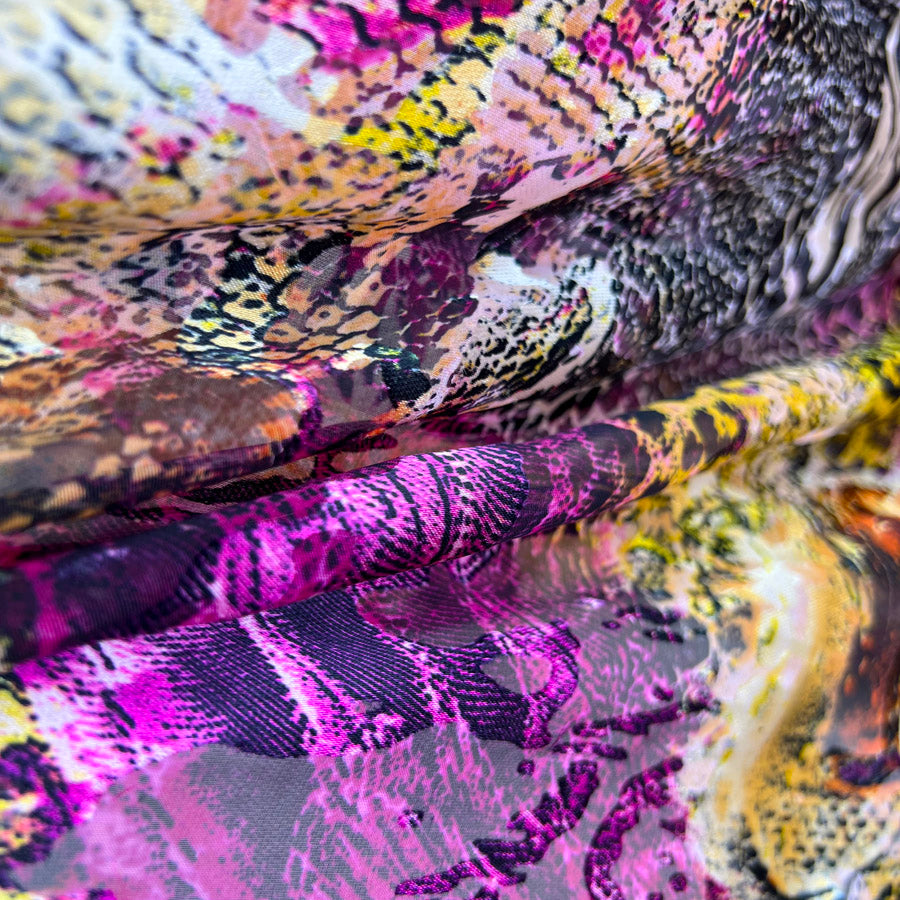 Silk Viscose Burnout Sheer Dress Fabric Mirage Safari Pink