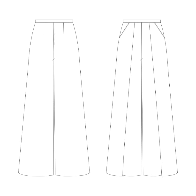 Size Me Sewing Florence Trousers Pattern Sketch