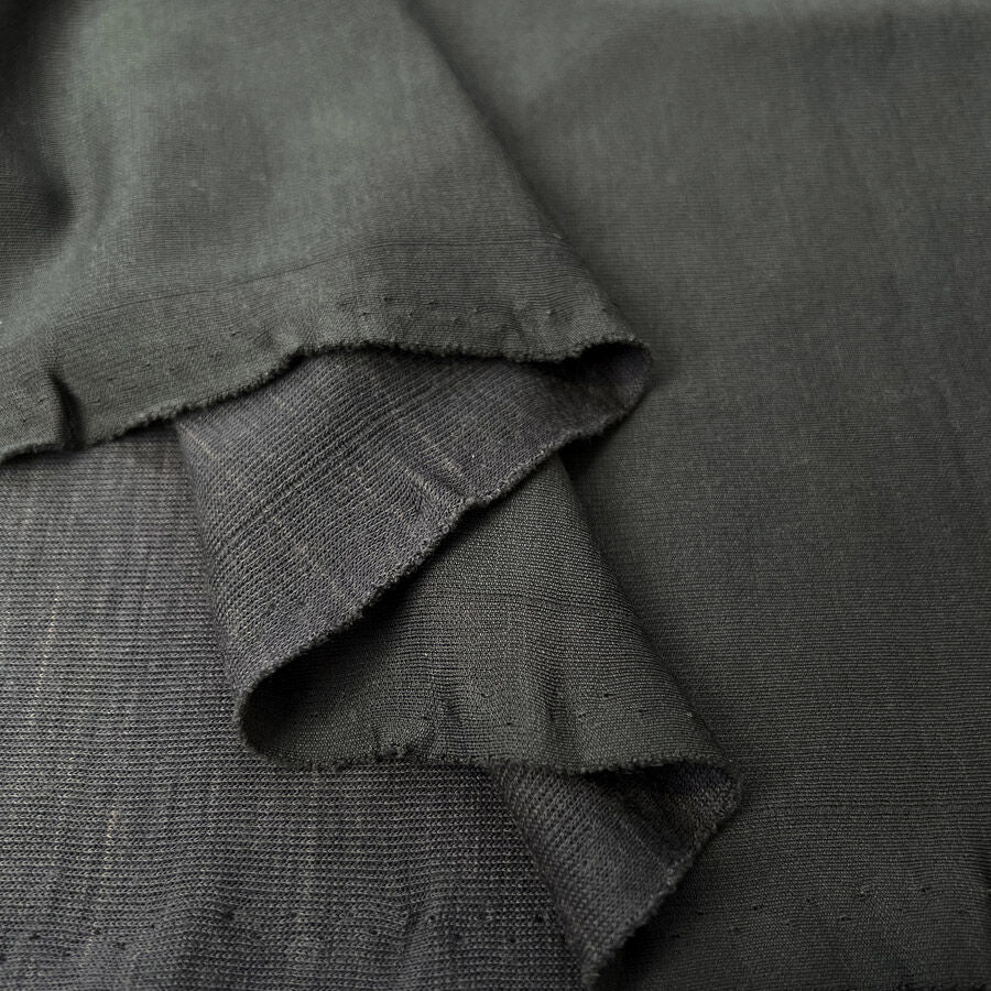 Slate Stretch Viscose Polyester Lycra Knit Dark Green Grey Fabric Fold
